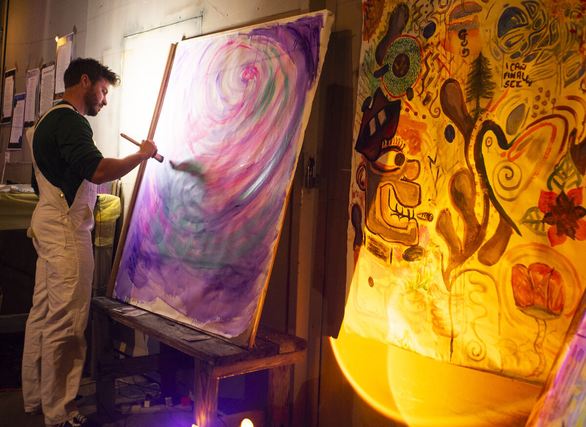 Ben Burke at blacklight party