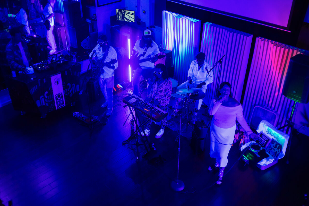 The Helltones performing live