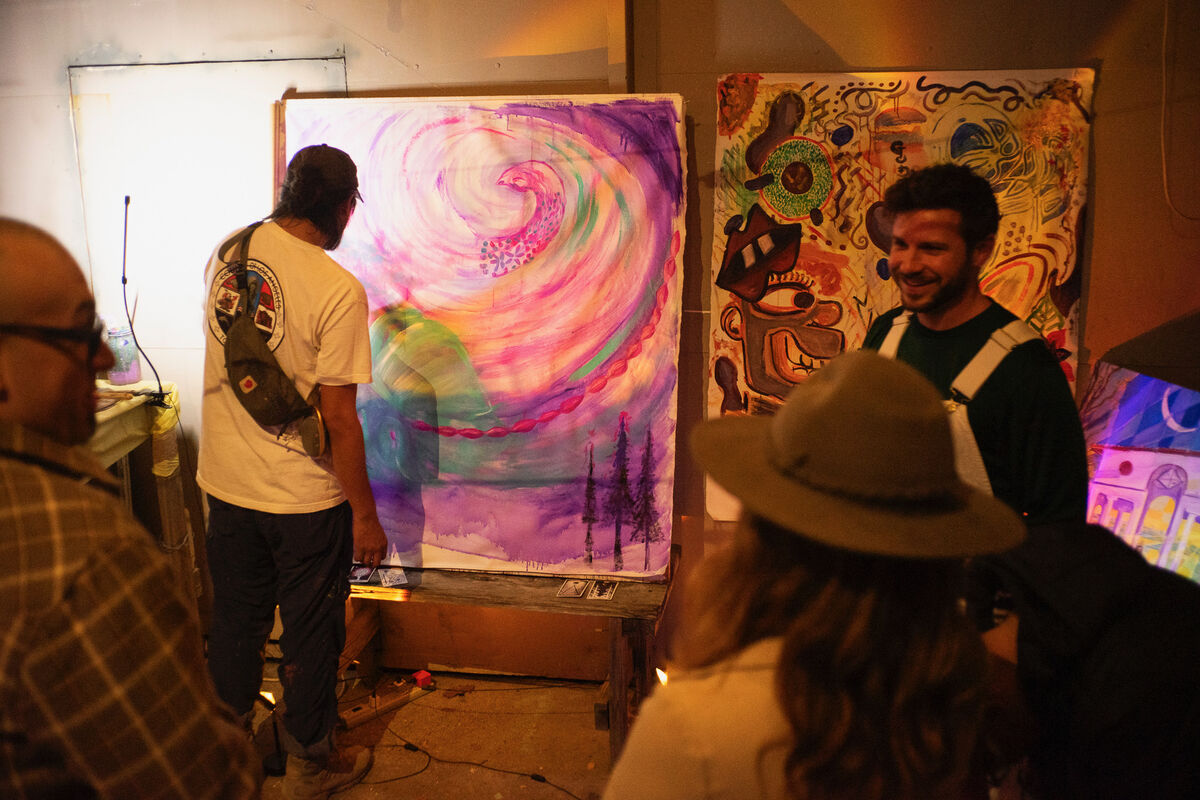 Live collaborative painting directed by Amy